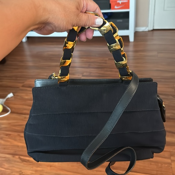 Salvatorre Ferragamo Canvas Handbag with strap - Picture 10 of 11